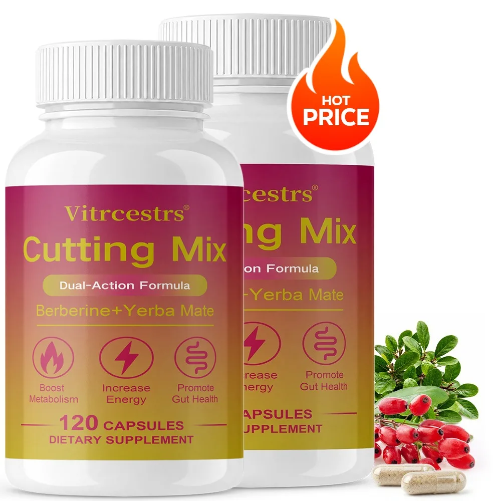 Cutting Mix, Dual-Action Formula, Berberine+Yerba Mate, Boost Metabolism, Increase Energy, Gut Health