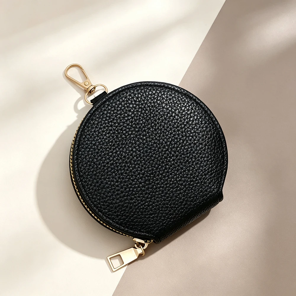New Women Zipper Wallets Portable Round Mini Simple Card Bag High Quality Coin Pocket Card Clips Female Coin Purses