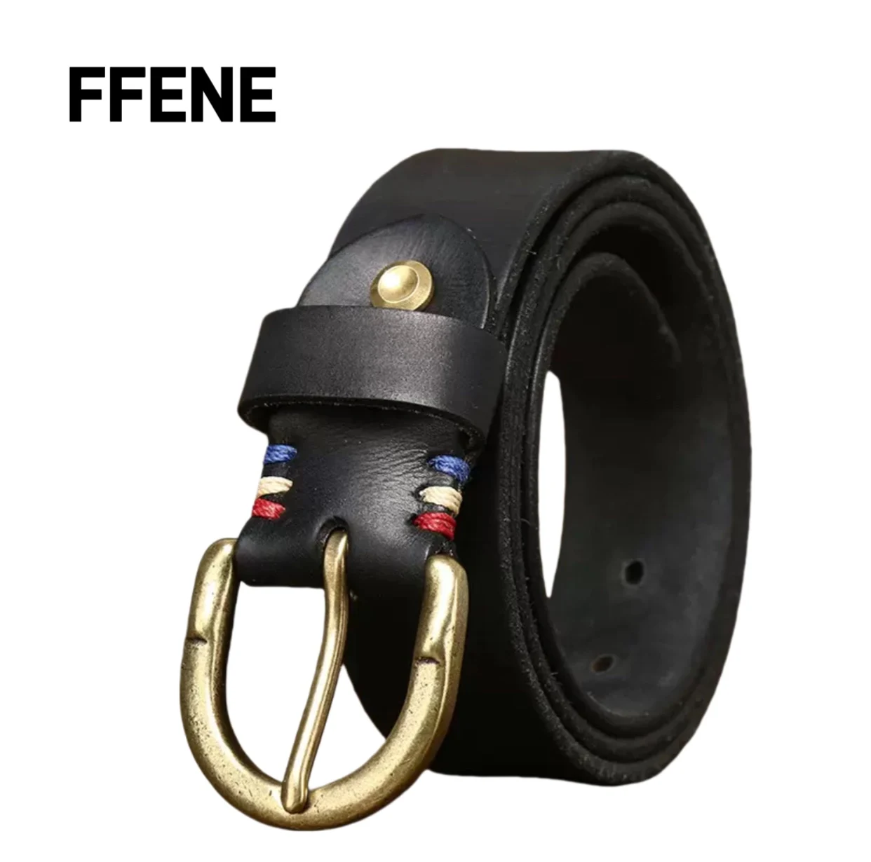 

Vintage distressed belt for men, luxurious and high-end leather buckle, American style, first-layer cowhide jeans belt