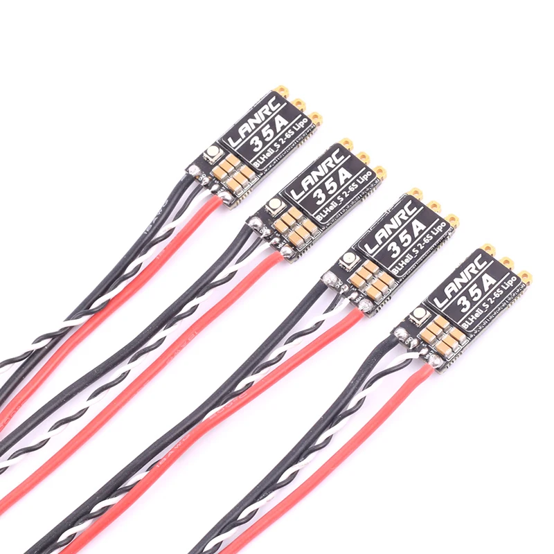 4 sztuk LANRC 35A/45A BLHeli_S 2-6S Lipo ESC wbudowane programowanie kolorów RGB LED d-shot 150/300/600 ONESHOT125 dla RC FPV Quadcopter