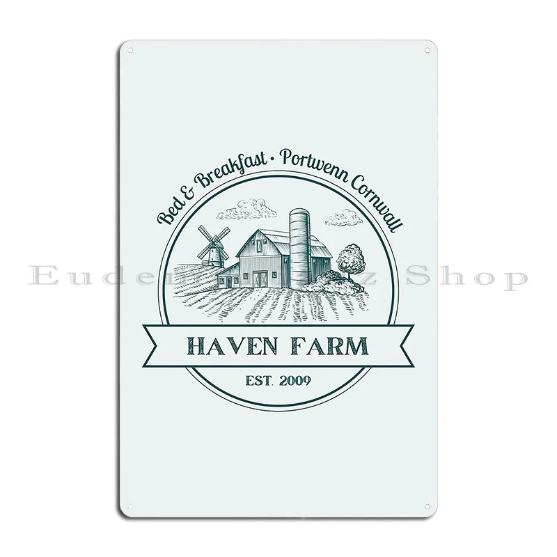 Doc Martin Haven Farm Aunty Joan Portwenn Port Isaac Cornwall Dark Sonnyboydesigns Metal Sign Wall Decor Club Tin Sign Poster