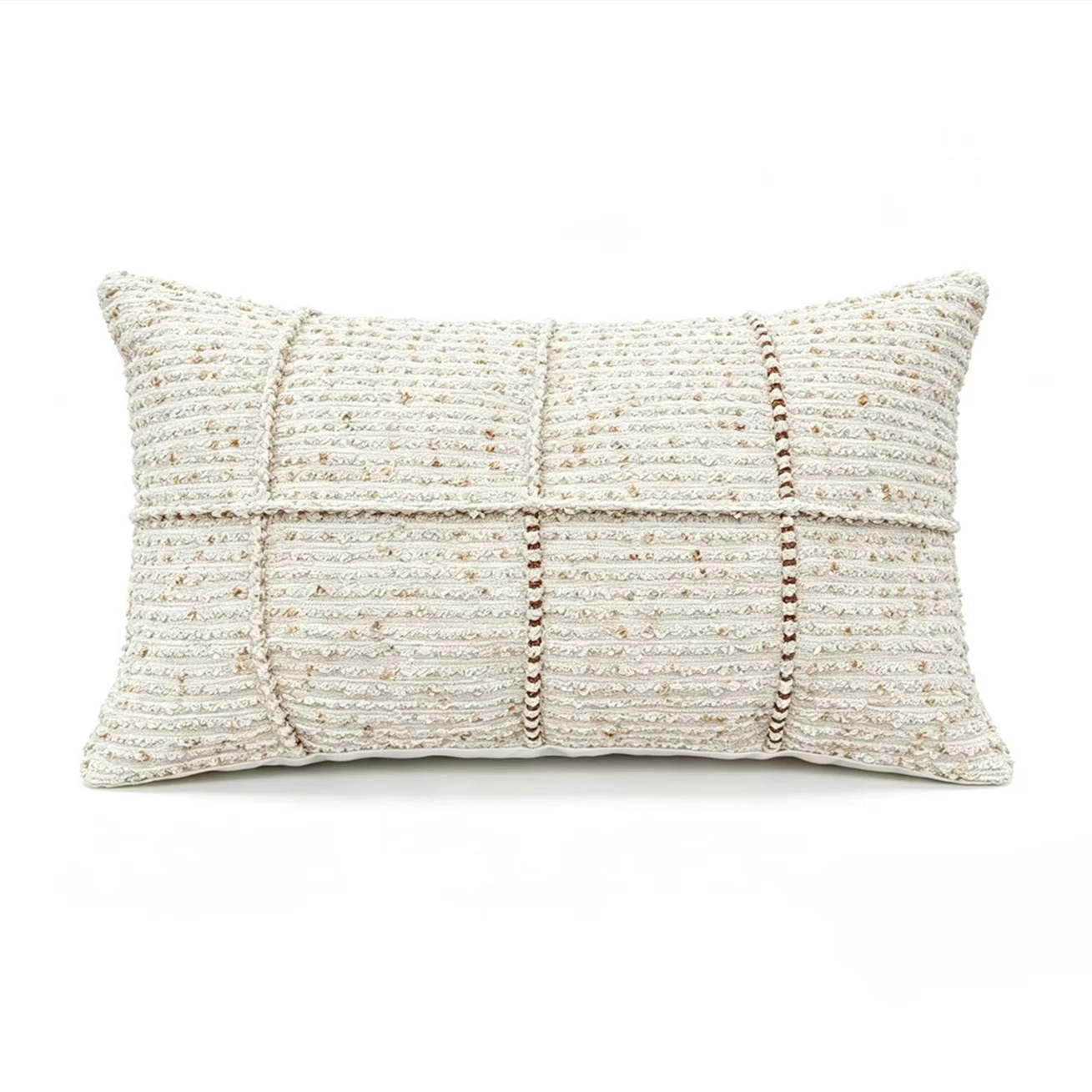 Wabi-Sabi Beige Natural Cozy Decorative Pillow Case Home Soft Sofa Square Lumbar Cushion Cover Crafted 1 Piece Pack