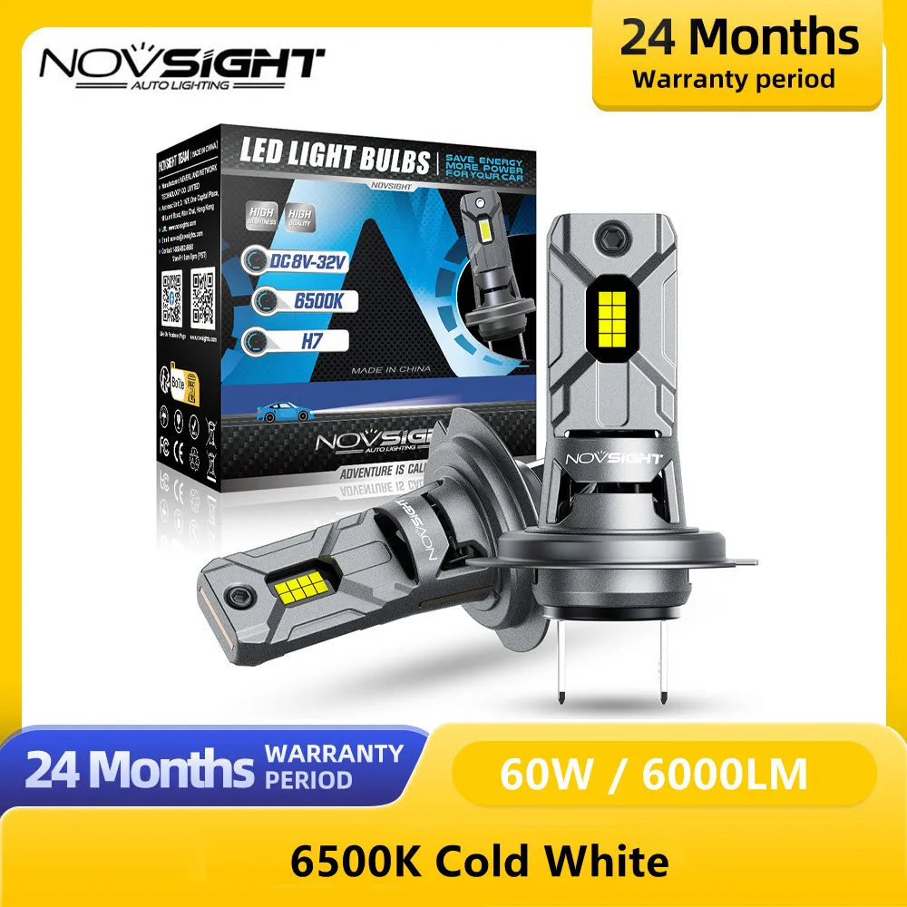 

NOVSIGHT H7 LED Headlight LED Lights For Car 6500K 6000LM 60W 12V LED Headlamp Car Accessories Auto Fog Light Bulbs