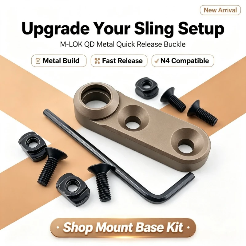 N4 Hobby Model Mod Part Metal Quick Detach Buckle M‑LOK Sling Mount Base