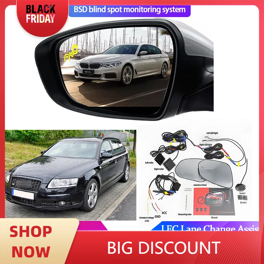 Blind Spot Detection System For Audi S6 2008-2009 Rearview Mirror BSA BSM BSD Monitor Lane Change Assist Parking Radar Warning