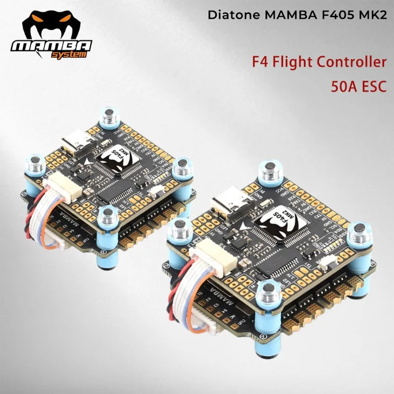 

Полетный контроллер Diatone MAMBA F405MK2 F405 MK2 Betaflight с регулятором скорости F55A 55A 3-6S DSHOT600 ESC для FPV-дронов и радиоуправляемых моделей