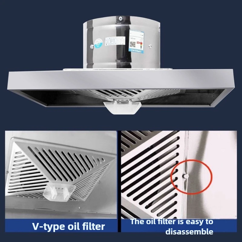 840m²/H Household High-power Stainless Steel Range Hood Closed Hood Exhaust Fan Easy To Clean Easy To Install Kitchen Range Hood