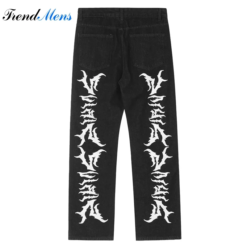 

Jeans for Men Casual Baggy Straight-leg Tannin Printing Trousers Pantalon Homme Men's Clothing Streetwear Cargo Pants Y2k Kanye