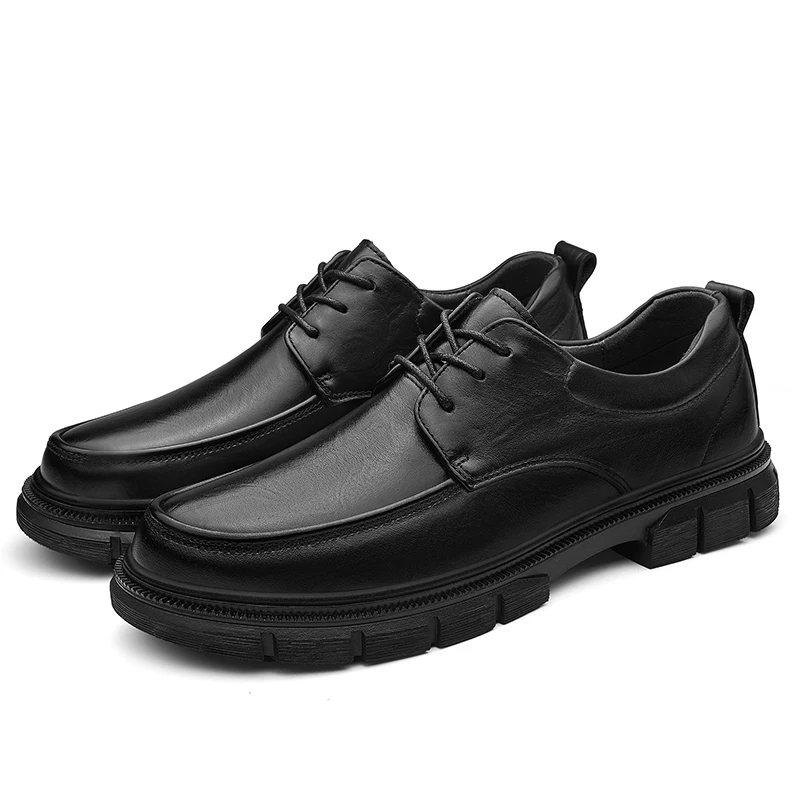

Black men's large-sized leather loafers, leather sports shoes, casual shoes, travel shoes, boyfriend-style shoes