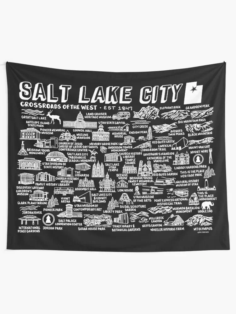 Salt Lake City Map Tapestry Wall Decor Hanging Home Supplies Tapestry