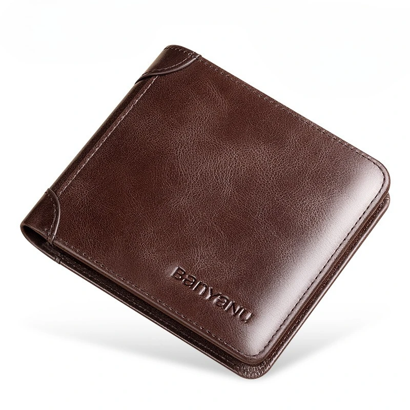 

Genuine Leather Wallet for Men Horizontal Style Ultra-thin New Design Cowhide Driver's License Wallet
