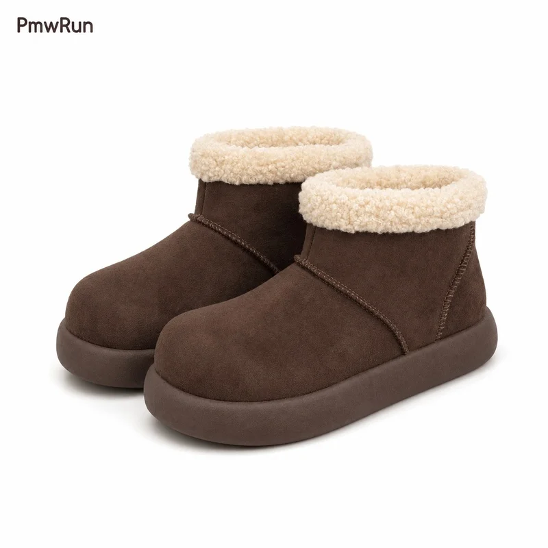 Thick Warm Women's Snow Boots 2026 Trend Fashion Female Snow Footwear Anti-slippery Waterproof Outdoor Padded Cotton Shoes