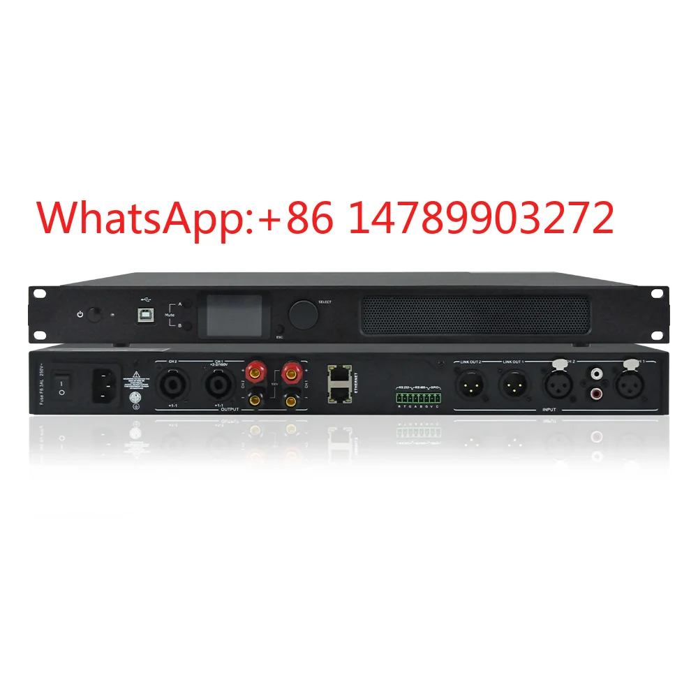 4 Channel 300W 1U Digital Amplifier Integrated Audio Processor Stage Sound Device
