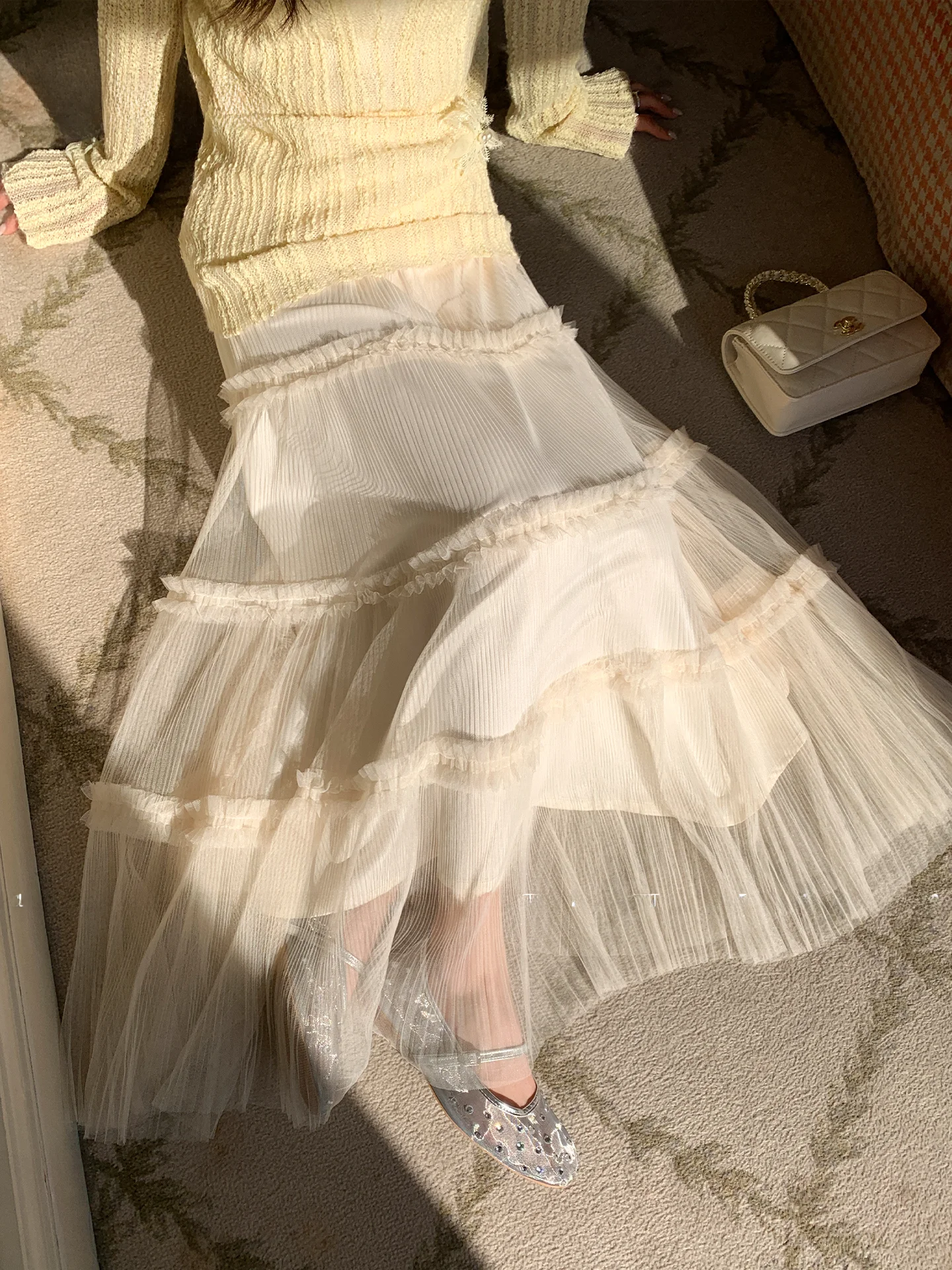 

Ele Me Skirt Women's High Waist Puffy Skirt Breathable Skin-Friendly Spring 2026 New Cake Skirt Gauze Layering