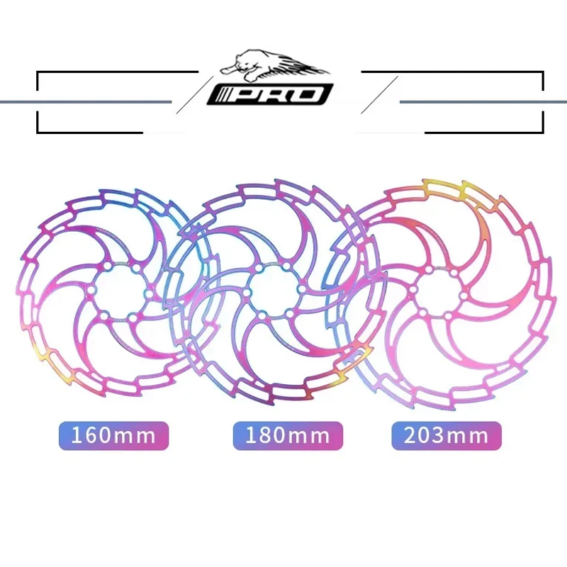 

IIIPRO Bike Brake Disc Rainbow 6Bolt Rotor Stainless Steel 160mm 180mm 203mm for Mountain Road Bike Hydraulic Disc Brake Pads