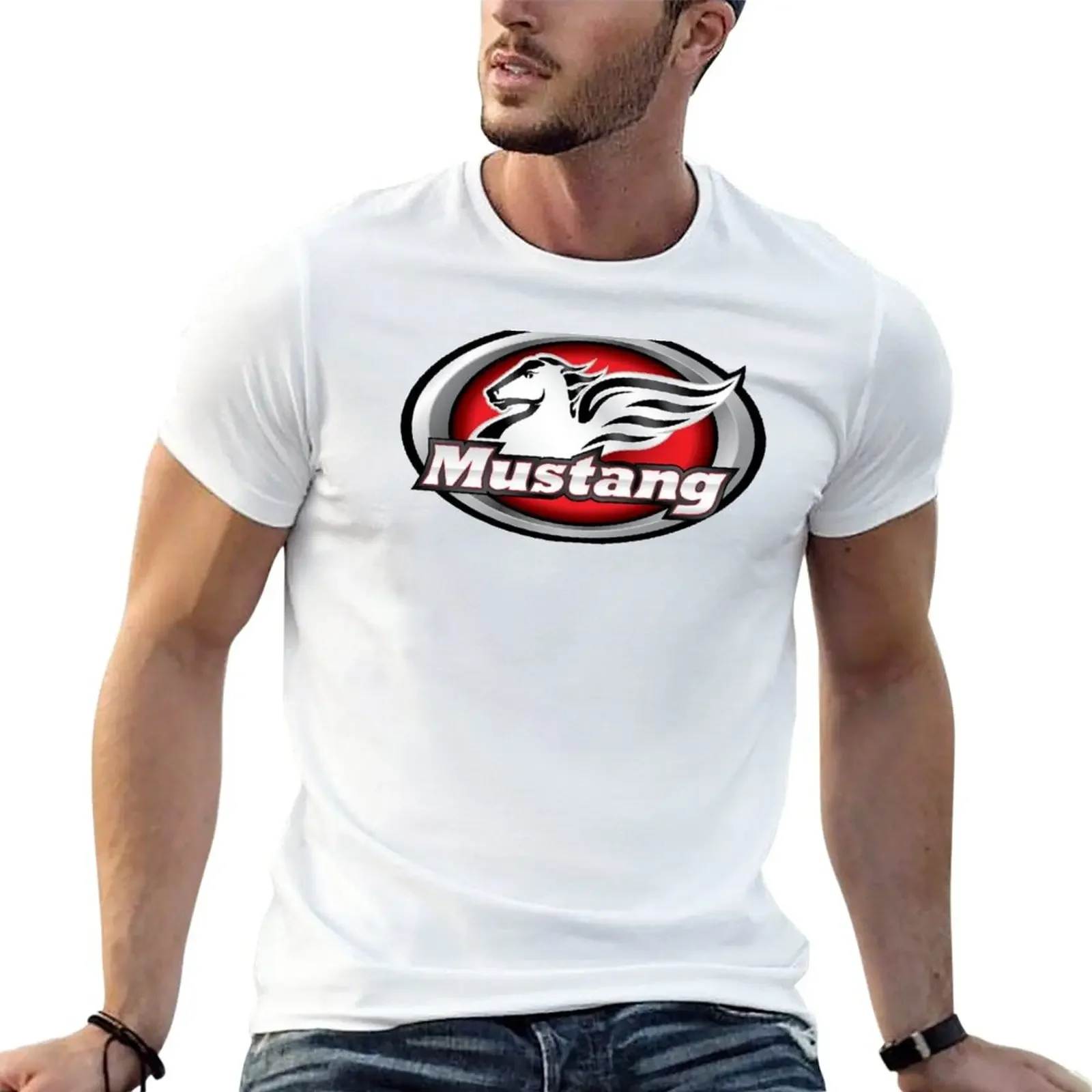 New mustang moorcycle T-Shir man clohes aesheic  boys  shirs funny   for men