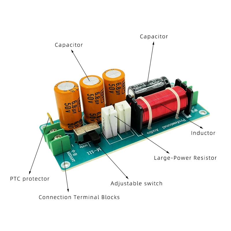 150W Mediant Audio Crossover Network Passive Mid Pass Filter Midrange Speaker DIY Adjustable Frequency Divider WEAH M111