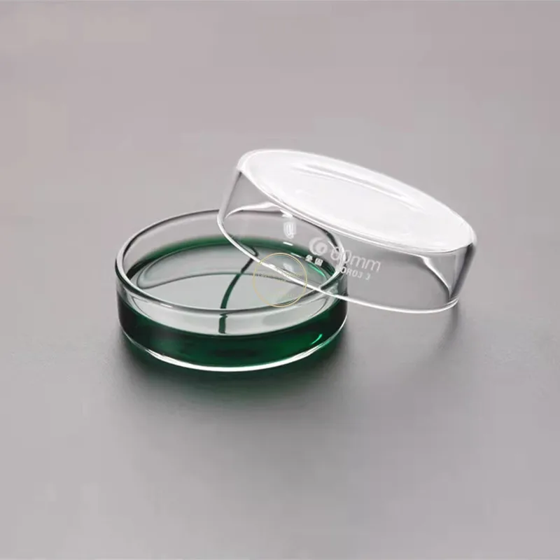 Vaisselle à pétri en verre transparent, avec couvercle, cellule de microorganismes, Instrument chimique stérile transparent, livraison directe