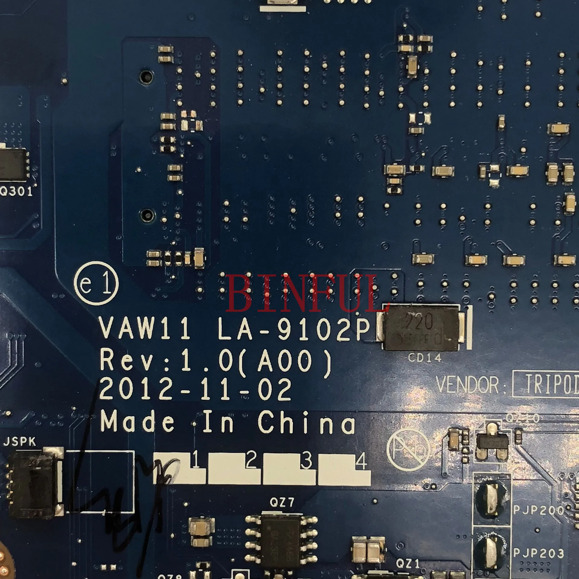 CN-0NJ7D4 0NJ7D4 NJ7D4 Scheda Madre Per Dell 3721 5721 Scheda Madre Del Computer Portatile VAW11 LA-9102P Con SR0VQ 2117U CPU Pieno Al 100% Testato Buono