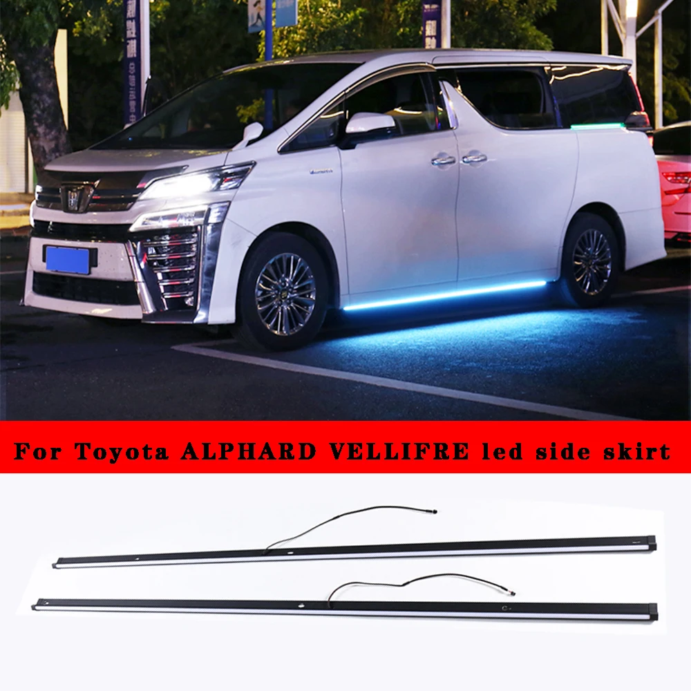 

For Toyota ALPHARD body kit luminous side skirt 2015-2022 CROWN VELLIFRE door welcome atmosphere light welcome pedal turn signal