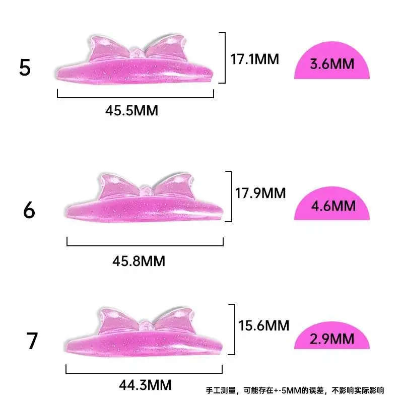 3/5 Pairs Eyelash Lifting Kit Glitter Bow Silicone Lamination Pad Reusable Eyelash Perm Rods 3d Eyelash Curler Accessories Tools