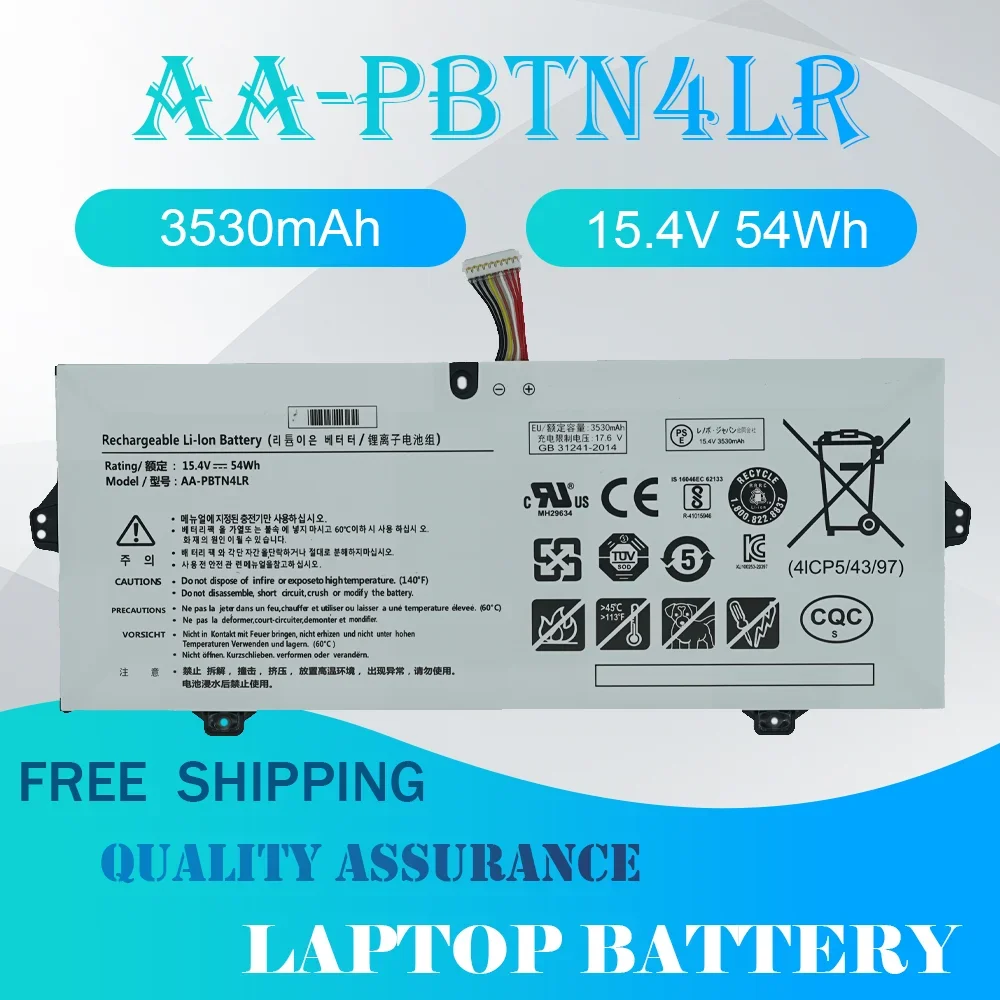 AA-PBTN4LR Battery For Samsung NoteBook 9 Pro 15 NP940X3M NP940X5M NP940X5N X01US X02US K01US K02US AA-PBTN4LR-05  BA43-00386A
