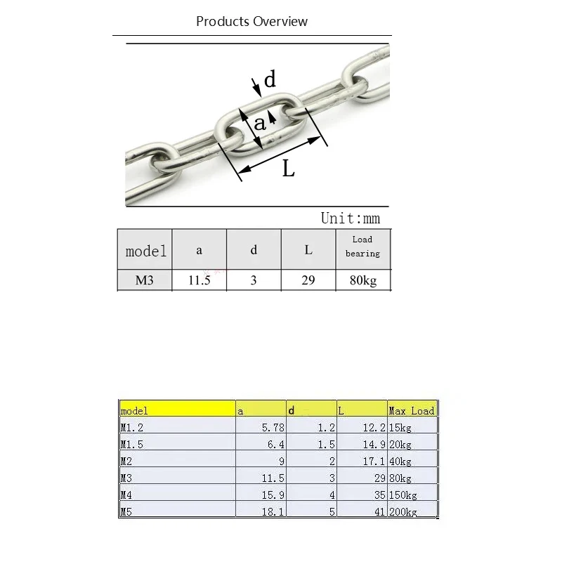 5 meter 304 stainless steel chain traction tag chandelier clothes drying iron chain pet dog Choker Collar
