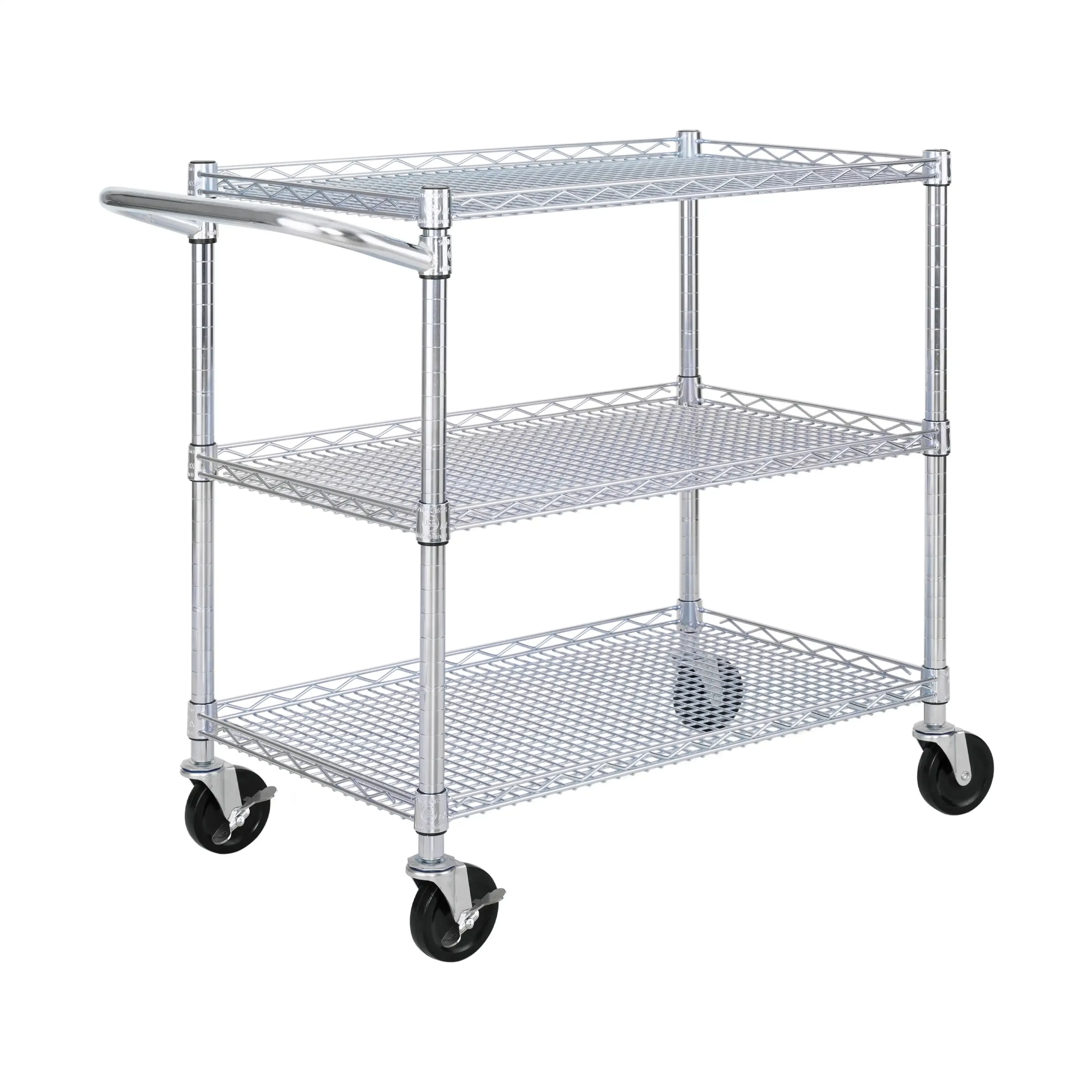 3-Tier Commercial Rolling Utility Cart, UltraZinc