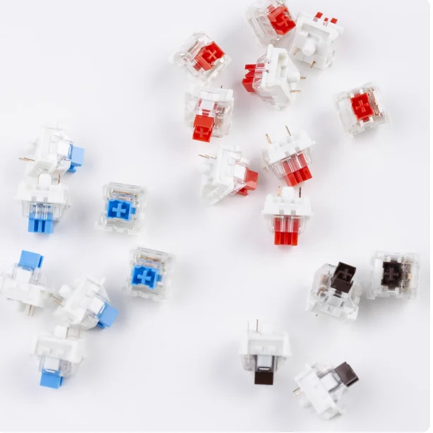 อะไหล่เพลาคีย์บอร์ดแบบกันฝุ่นไฮเทค สีน้ำเงิน