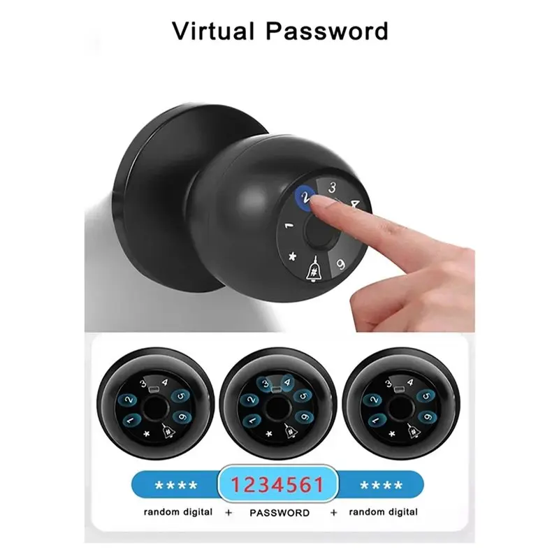 【MUST-HAVE】Smart Door Handle Digital Keyless Fingerprint Lock Tuya Bluetooth Smart Door Electronic Bedroom Door Lock