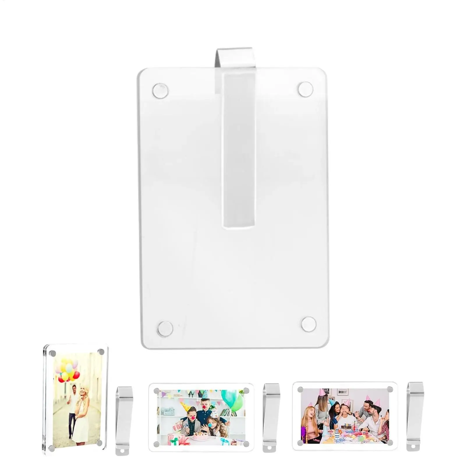Magnetic Car Sun Visor Photo Holder Acrylic Photograph Display Car Picture Holder Horizontal Vertical Picture Frame Clip