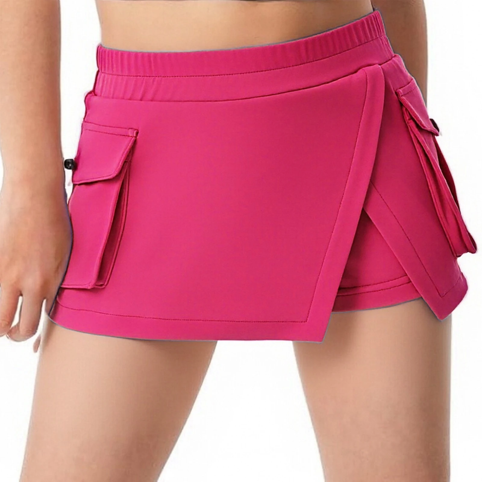 

Kids Girls Split Golf Tennis Sport Athletic Skirt Elastic Waistband Flap Pockets Skirts with Built-in Shorts Activity Outfits