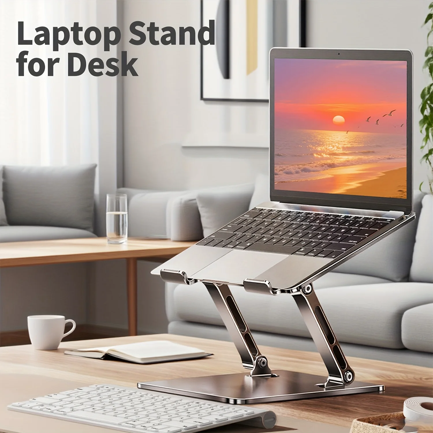 RIKSOIN Desktop Laptop Stand Adjustable, Ergonomic, Foldable and Portable; Suitable for Tablets, Laptops, Drawing
