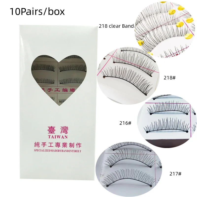 10Pairs Natural Cotton Stalk False Eyelashes Handmade Black Fake Eyelash Makeup Volume Full Strip Eye Lashes Eyelash Extensions