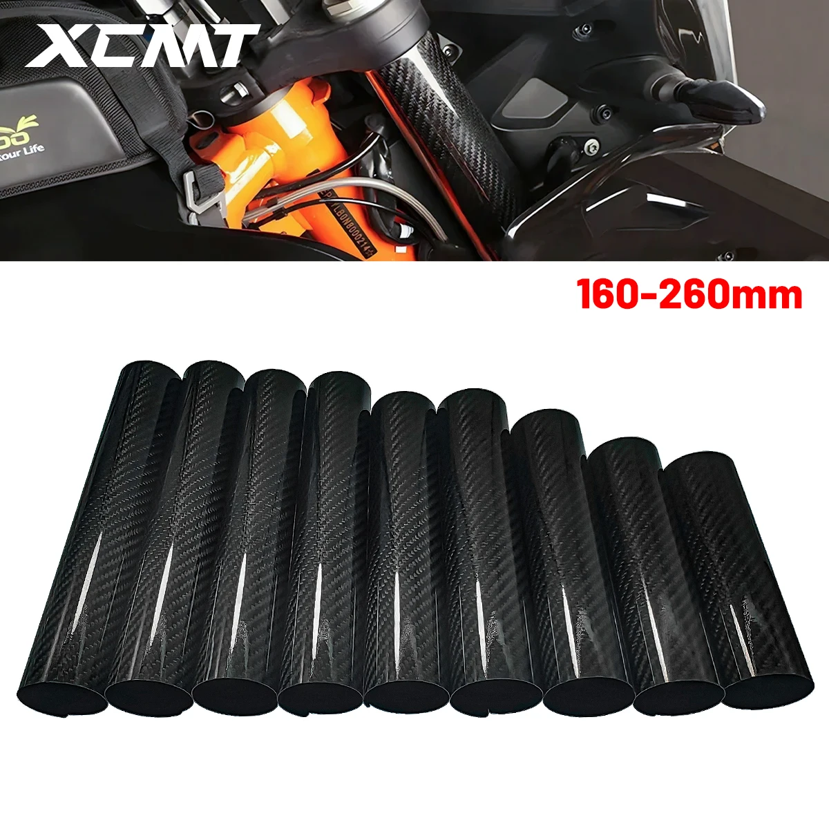 Motorcycle 160-260MM Carbon Fiber Adjustable Front Fork Shock Guard Protector For YAMAHA KTM HONDA On/Off Road Pit Dirt Bike