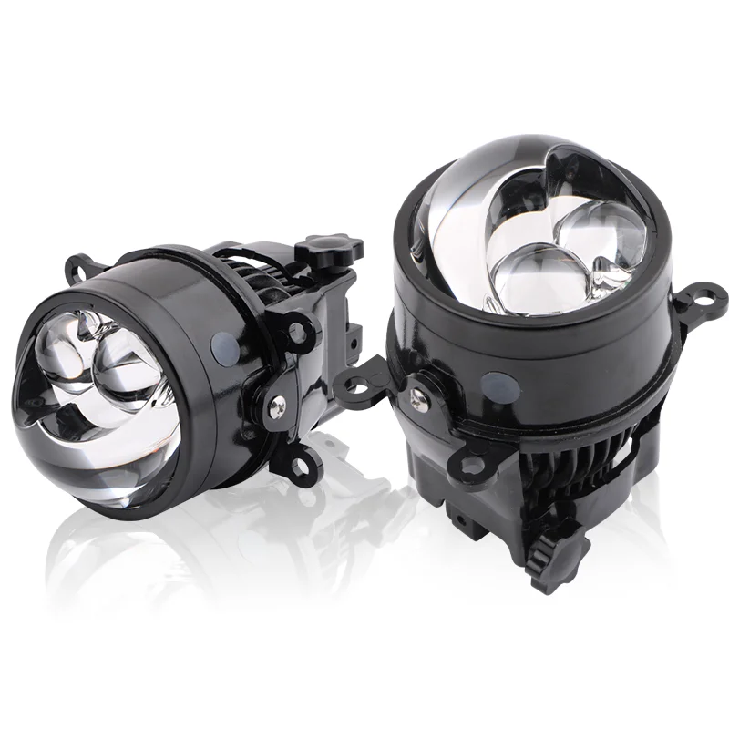 3.0 Cal projektor Led reflektory laserowa lampa przeciwmgielna obiektywu 6000K 4300K biały żółty Bi-led światła przeciwmgielne żarówka reflektora samochodu