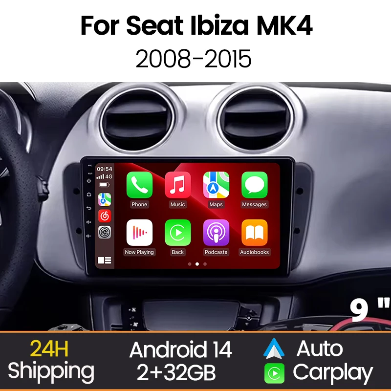 راديو سيارة 9 بوصة لمقعد إيبيزا MK4 6J 2008-2015 CarPlay أندرويد السيارات مشغل وسائط متعددة نظام تحديد المواقع بلوتوث واي فاي 2Din وحدة رأس السيارة