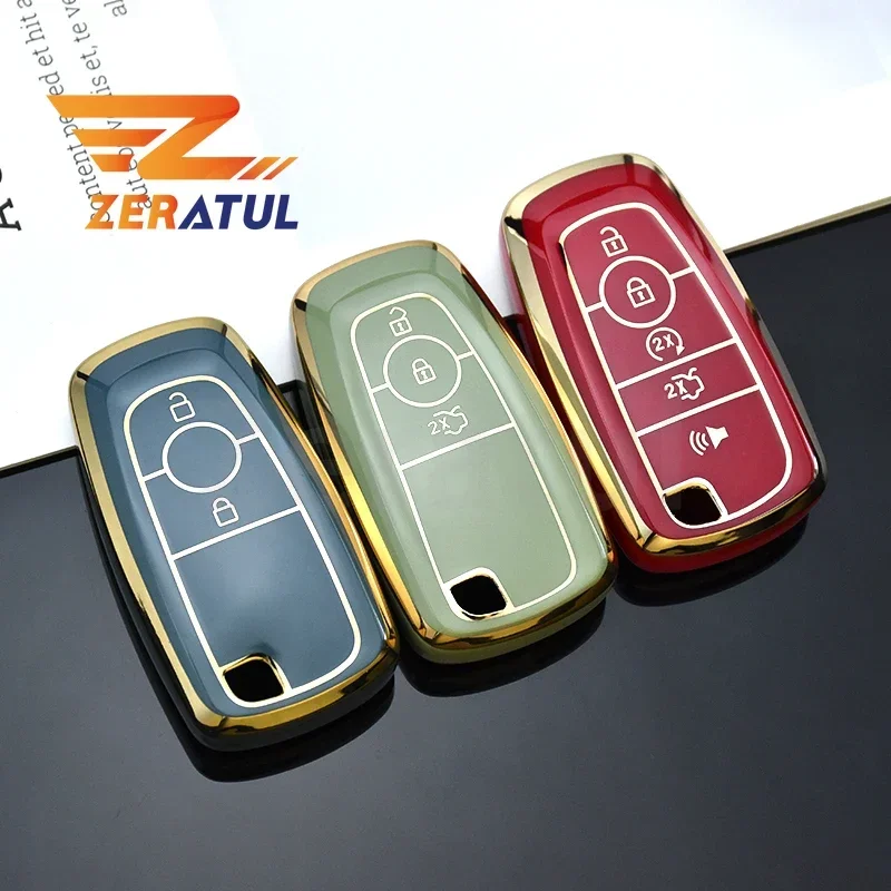 2/3/4/5 Button TPU Auto Shell Fob Holder For Ford Edge Fusion Mustang Explorer F150 F250 F350 Ecosport Car Remote Key Case Cover