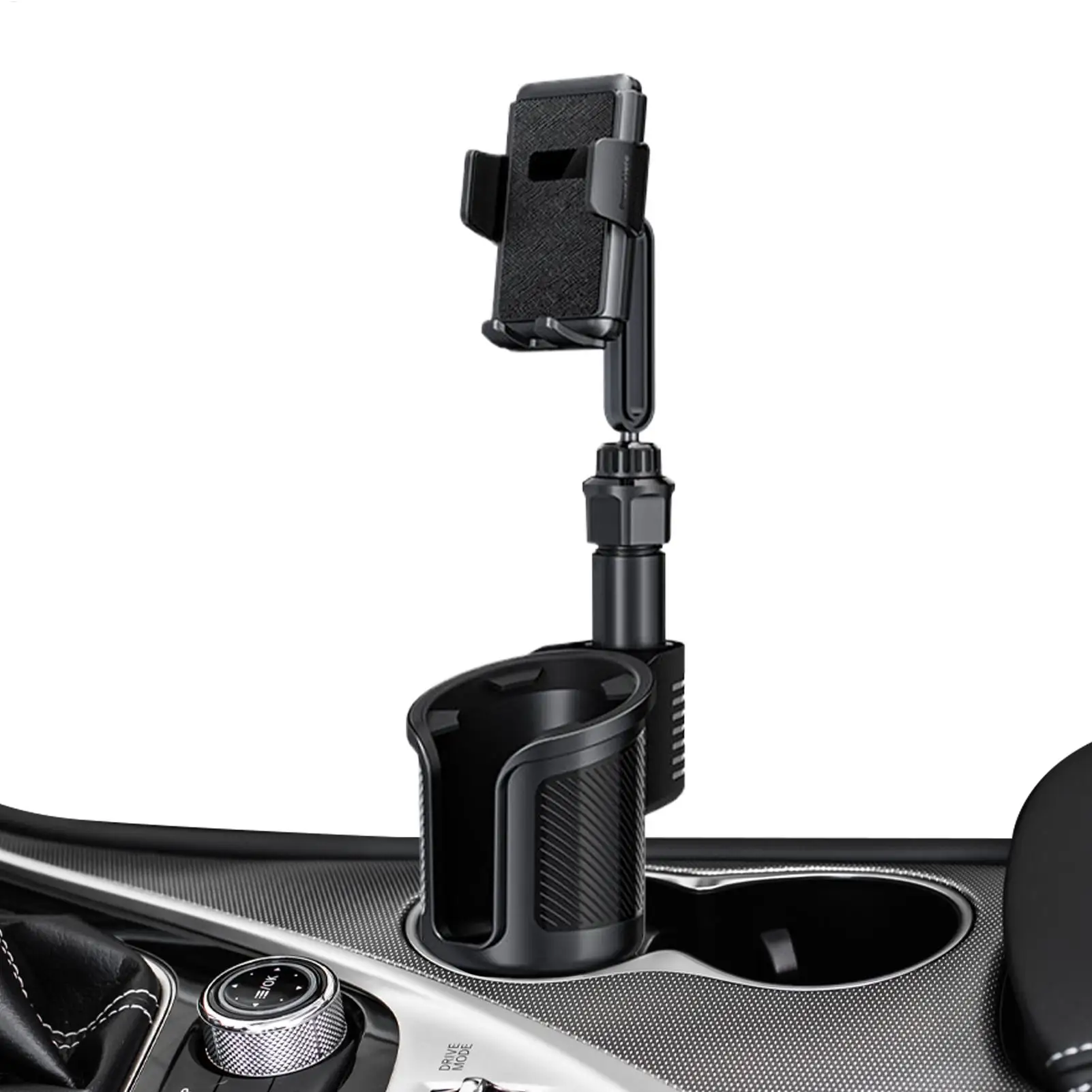 Car Cup Holder 2 In 1 Bottle Extender With Phone Mount 360 Degree Rotation Non-Slip Car Water Bottle Holder For Vehicle Truck