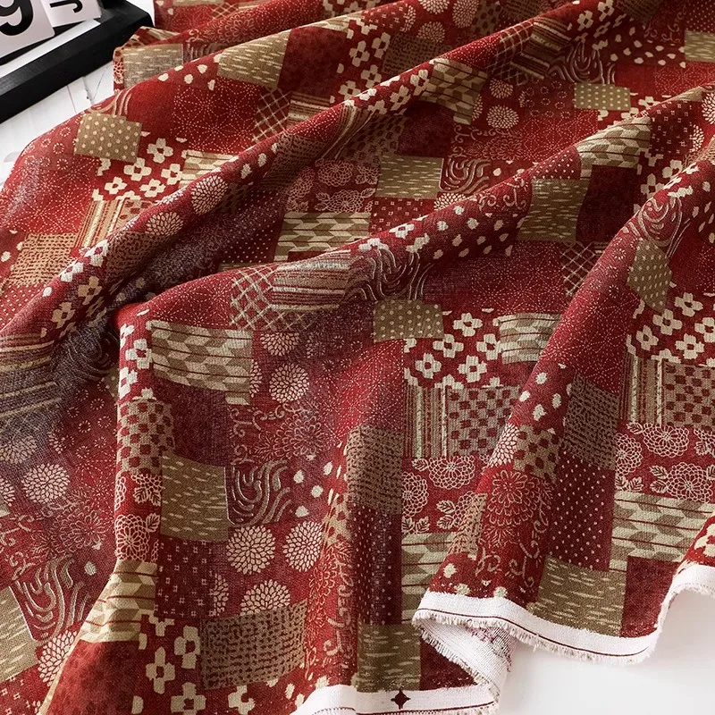 

1 ярд, высококачественная хлопковая и льняная ткань «сделай сам», ткань для пэчворка, материал ручной работы, винтажная ткань для книжной куртки