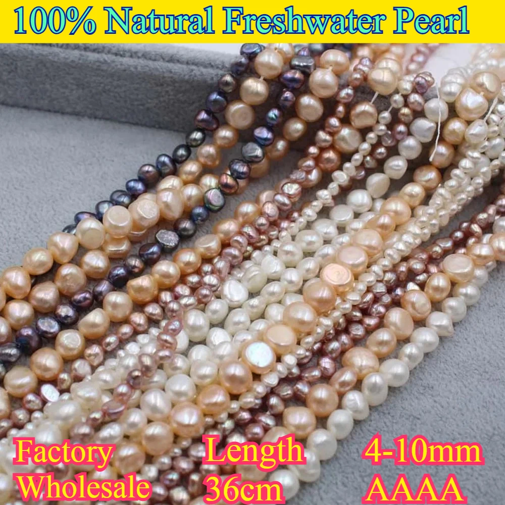 

Higher Quality Irregular Natural Freshwater Pearl 4-10mmAAAA Loose Bead Wedding Jewelry Making Supplies DIY Necklace Accessories
