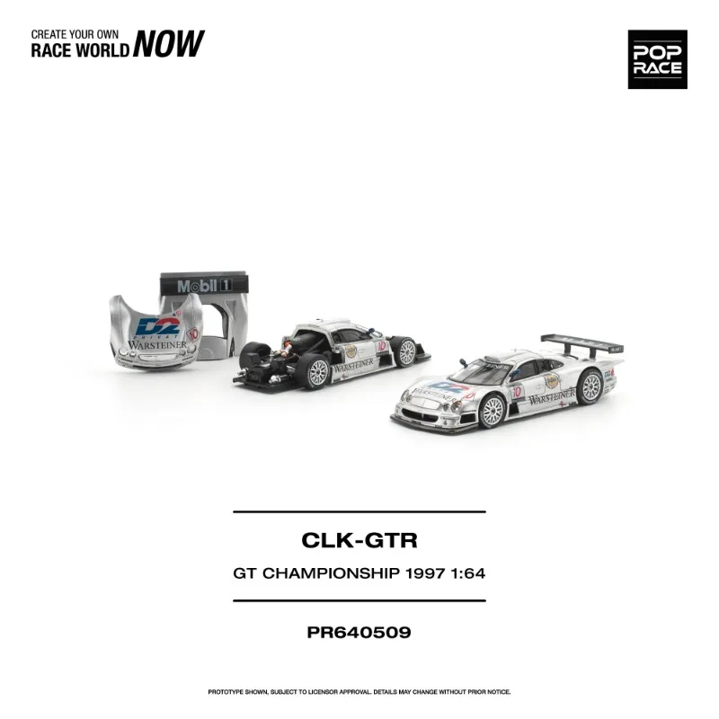 POP RACE 1:64 CLK GTR C297 Die Casting Alloy Car Model Desktop Ornament Collection Souvenir. view 2
