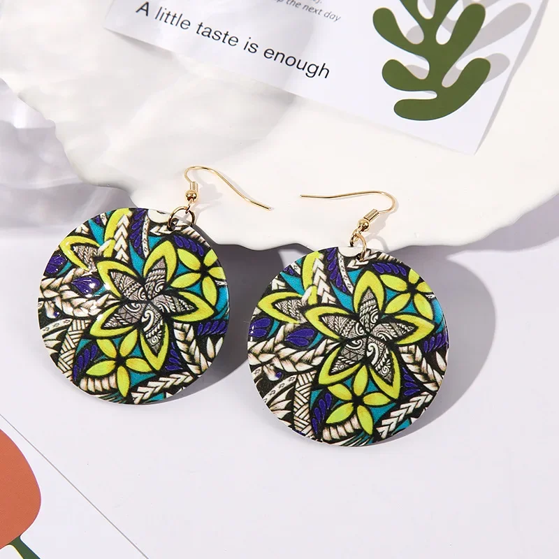 

Retro Ethnic Style Design Earrings Acrylic Colorful Flower Circle Earrings for Women Girls Party Wedding Birthday Jewelry Gift