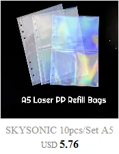 SKYSONIC A5 Reißverschluss-Binder zum Sammeln von Büchern, Nachfüll-Organizer, DIY-Tagebuch, Milchprodukte, transparent, Fotoalbum-Organizer, Schreibwaren – Detail 13