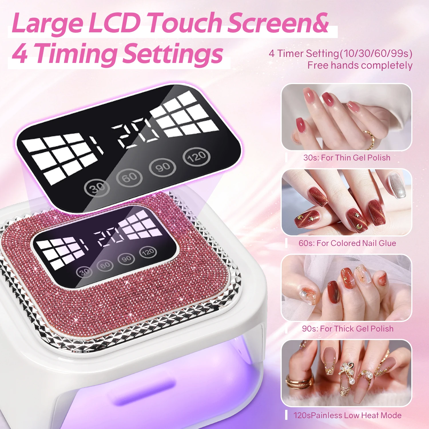 DianaBeauty 36LEDs UV LED Nail Lamp with 4 Timer Modes Nail Dryer for Curing All Gels Nail Polishing Professional Manicure Lamp