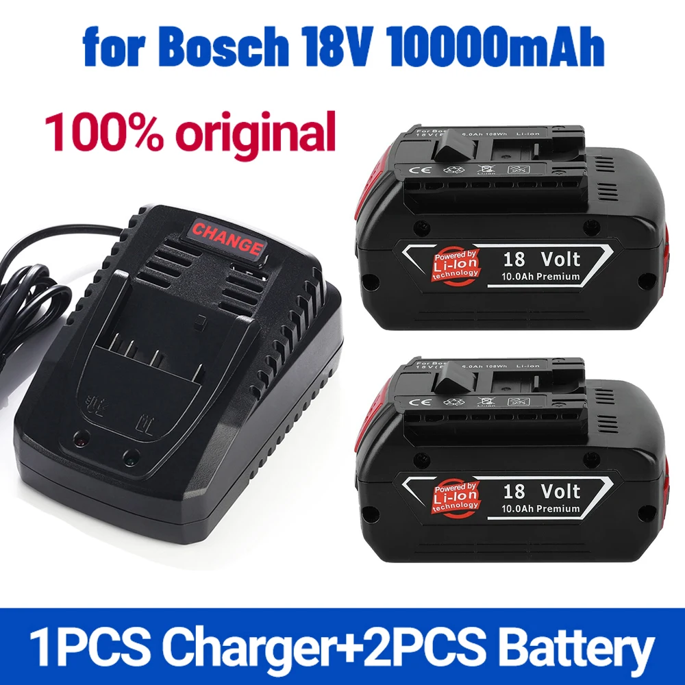 18V 10000mAh Replacement Battery for Bosch Professional System Cordless Tools BAT609 BAT618 GBA18V80 21700 Battery