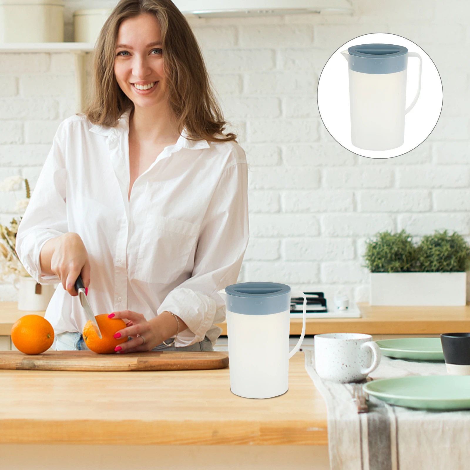 

Clear Transparent Plastic Kettle Large Capacity Leak Proof Juice Jug Water Bottle Reusable Sealed Wear Resistant Kitchen Supply