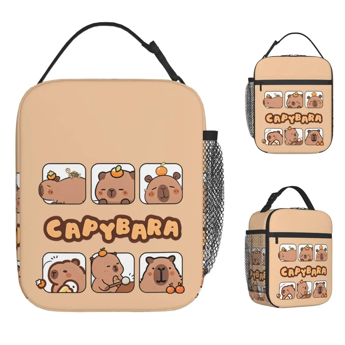 

Сумка для обеда Capybara, ланч-бокс для пикника на открытом воздухе для женщин, сумка-тоут с винтажным принтом, сумки для еды, Оксфорд, удобная сумка-холодильник