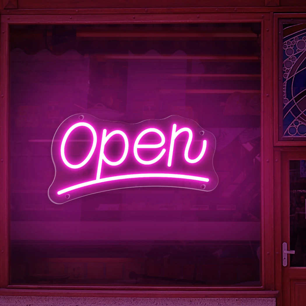 Open Neon Sign USB Powered LED Neon Light Sign for Party Bar Salon Stores Hotel Business Wall Decor Night Light Gifts Home Deco