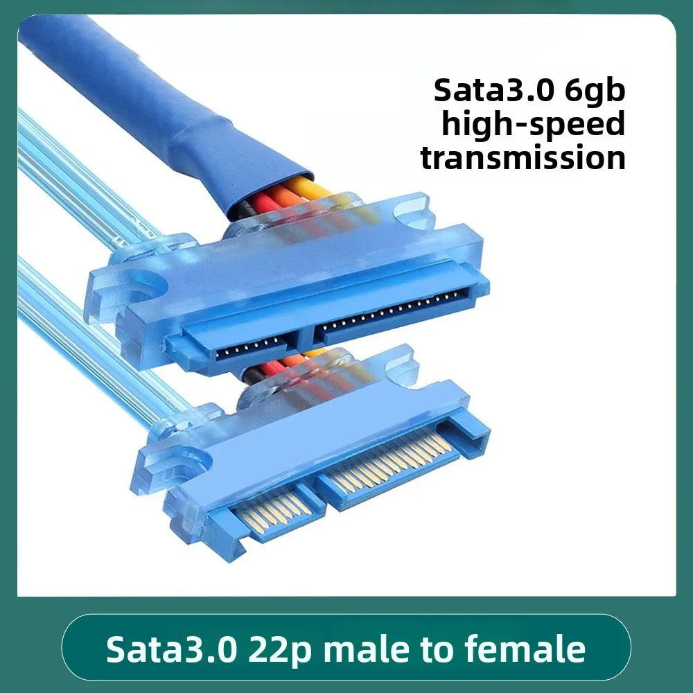7+15Pin SATA Extension Cable SATA 22Pin Male to Female Extension Cable External Wiring Hard Drive Optical Drive Extension Cable